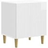 Šalia lovos spintelė 2 pcs Itin blizgi balta 43 x 34,5 x 50 cm