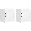 Šalia lovos spintelė 2 pcs Itin blizgi balta 43 x 34,5 x 47 cm