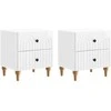 Šalia lovos spintelė 2 pcs Itin blizgi balta 43 x 34,5 x 48 cm
