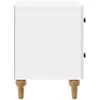 Šalia lovos spintelė 2 pcs Itin blizgi balta 43 x 34,5 x 48 cm