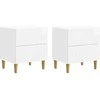 Šalia lovos spintelė 2 pcs Itin blizgi balta 43 x 34,5 x 48 cm