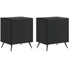 Šalia lovos spintelė 2 pcs Juoda 43 x 34,5 x 50 cm