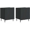 Šalia lovos spintelė 2 pcs Juoda 43 x 34,5 x 52 cm