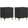 Šalia lovos spintelė 2 pcs Juoda 43 x 34,5 x 50 cm