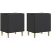 Šalia lovos spintelė 2 pcs Juoda 43 x 34,5 x 50 cm