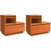 Šalia lovos spintelė 2 pcs Vaško ruda 60 x 34 x 51 cm