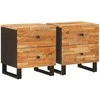 Šalia lovos spintelė su stalčių 2 pcs Ruda 40 x 33 x 46 cm
