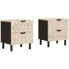 Šalia lovos spintelė su stalčių 2 pcs Balta 40 x 33 x 46 cm