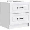 Šalia lovos spintelė su stalčių 2 pcs Balta 43 x 34,5 x 44,5 cm