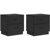 Šalia lovos spintelė su stalčių 2 pcs Juoda 43 x 34,5 x 44,5 cm