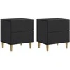 Šalia lovos spintelė su stalčių 2 pcs Juoda 43 x 34,5 x 48 cm
