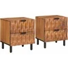 Šalia lovos spintelė su stalčių 2 pcs Ruda 40 x 33 x 46 cm