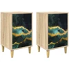 Šalia lovos spintelė WIJHE 2 vnt. Sonoma ąžuolas