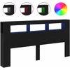 LED galvūgalis su lentyna Juodas ąžuolas 200 x 18,5 x 103,5 cm