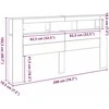 LED galvūgalis su lentyna Juodas ąžuolas 200 x 18,5 x 103,5 cm