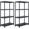 Sandėliavimo lentynos, 2vnt., juodos, 60x30x138cm, plastikas