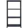 Sandėliavimo lentynos, 5vnt., juodos, 60x30x138cm, plastikas