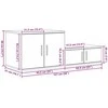 Oppbevaringsskap 2 pcs Pilkas Sonoma 127 x 41 x 40 cm