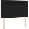 Kiemas lova su LED juostelėmis Juoda 120 x 200 cm Dirbtinė oda