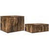 Oppbevaringsskap 2 pcs Rūkyta ąžuolas 127 x 41 x 40 cm