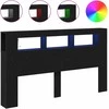 LED galvūgalis su lentyna Juodas ąžuolas 180 x 18,5 x 103,5 cm