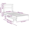 Saugos lova Betono pilka 75 x 190 cm Apdirbta mediena
