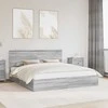 Saugos lova Pilkas Sonoma 200 x 200 cm Apdirbta mediena