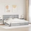 Saugos lova Pilkas Sonoma 200 x 200 cm Apdirbta mediena