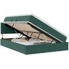 Saugos lova su čiužiniu Tamsiai žalia 140 x 200 cm Aksomas