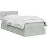 Saugos lova su galvūgalio Šviesiai pilka 90 x 200 cm Aksomas
