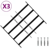 Saugumo grotelės langams su 4 kryžmėmis 3 pcs 43-74 cm