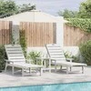 Saulės gultas 2 pcs Balta 195,5 x 53 x 98,5 cm Polietilenas