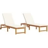 Saulės gultas 2 pcs Ruda 202 x 53 x 89 cm