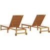 Saulės gultas 2 pcs Ruda 202 x 53 x 89 cm