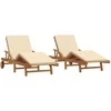 Saulės gultas 2 pcs Smėlio 200 x 67 x 84 cm