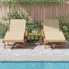 Saulės gultas 3 pcs Smėlio 200 x 67 x 84 cm