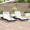 Saulės gultas 3 pcs Juoda ir Balta 197 x 70 x 82 cm poliratanas