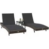 Saulės gultas 3 pcs Ruda 197 x 70 x 82 cm poliratanas