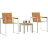 Lauko baldų komplektas Saulės gultas 3 pcs Ruda