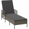 Saulės gultas 3 pcs Pilka ir tamsiai pilka 55 x 200 x 92 cm