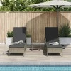 Saulės gultas 3 pcs Pilka ir tamsiai pilka 55 x 200 x 92 cm