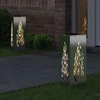 Saulės LED šaligatvio šviesa 2 vnt. Šilta balta 18 x 18 x 50 cm