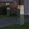 Saulės LED šaligatvio šviesa 2 pcs Sidabro Nerūdijantis Plienas