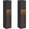 Saulės LED takų šviestuvas 2 pcs Juoda Šaltai valcuotas plienas