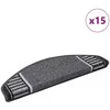 Savaime prilipantys laiptų kilimėliai 15 pcs Antracitas