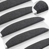 Savaime prilipantys laiptų kilimėliai 15 pcs Tamsiai pilka
