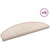 Savaime prilipantys laiptų kilimėliai Pusapvalis 15 pcs Taupe