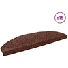 Savaime prilipantys laiptų kilimėliai Pusapvalis 15 pcs Ruda