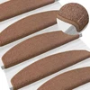 Savaime prilipantys laiptų kilimėliai Pusapvalis 15 pcs Ruda