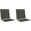 Sėdynės ir nugaros pagalvėlės 2 pcs Antracito 47 x 45 x 2 cm